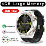 2025 Uus nutikell meestele 4 GB m&auml;lu Spordi fitnessij&auml;lgija 480*480 AMOLED HD-ekraan NFC Bluetooth-k&otilde;ne Nutikell Androidi ja iOS-i jaoks