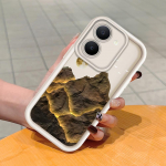 Pehme silikoonist ruudukujulise redeli mustriga telefoni&uuml;mbris, t&auml;ielikult kattev, kaamera p&otilde;rutuskindel kaitse, kummist &uuml;mbris Vivole Vivo Y15C valge