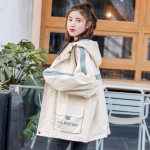 T&uuml;druku kevad-s&uuml;gis mantel Korea stiilis lahtine tudengit&ouml;&ouml;riietus t&uuml;drukuleL&uuml;hike tuulejope kontrastse baseball-jakiga pealosa 2XL taevasinine v&auml;rv