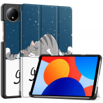 Xiaomi Redmi Pad SE 8.7 Case 2024 jaoks, uus PU-nahast kolmekordselt kokkupandav statiivi tahvelarvuti kate Funda Redmi pad se 8,7-tollise nutika &uuml;mbrise jaoks Redmi Pad SE 8.7