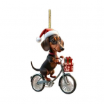 Taks j&otilde;uluripats, akr&uuml;&uuml;list koeraehe j&otilde;ulupuu jaoks. Armas biker-taksi disainiga pidulik kodukaunistus kingitus koeras&otilde;pradele