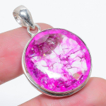 Pink Crack Crystal Handmade 925 Sterling Silver Gift Jewelry Pendant 1.58 d3p28