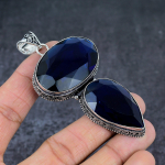 London Blue Topaz Ethnic 925 Sterling Silver Jewelry Pendant 3.35 g4f37