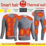 Nutikas elektriliselt soojendatav talve&uuml;likond: Sisaldab soojendava puuvillase voodriga riideid ja k&uuml;lmakindlaid temperatuurikontrolliga alusp&uuml;kse ja p&uuml;kse suit, XXL hall v&auml;rv