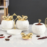 Kolmeosaline maitseainepurk kaanega Keraamiline v&uuml;rtsipurkide komplekt Soola- ja piprapurk Kodukaunistus K&ouml;&ouml;gi maitseainet&ouml;&ouml;riist