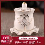 Keraamilise lootosetopsi reljeefjoonistus Lotus Guanyin tass kaane ja alustassiga teekomplekti elutoa diivanilaua kaunistustarvikud