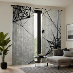 2 tk HD Must &auml;mblikuv&otilde;rgu dekoratiivne kardin Hall digitaalselt tr&uuml;kitud kardin Kodu kaunistamise stiil Dekoratiivne elutuba magamistuba W52H63inchW132H160cm gray
