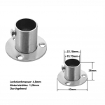 1tk Riidekapp terastoru kronstein toru tugi&auml;&auml;rik istme riidekapp rippuv siini varda pistikupesa otsahoidjad 19-32 mm &uuml;hendus