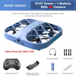 2025 Uus JJRC RC Mini Grid Kopterdroon 4K HD Kaamera 4 Kanaliga Helikopter M&auml;nguasi Kopterdroon Peata Režiim 360&deg; P&ouml;&ouml;ramine LED Lapsed Puldiga M&auml;nguasi Kingitus sinine
