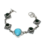 Chrome Diopside Handmade 925 Sterling Silver Gift Jewelry Bracelet 7-8 o1w99