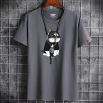 QICED Suvine l&uuml;hikeste varrukatega T-s&auml;rk Meeste O-kaelusega Trend Bottom s&auml;rk S