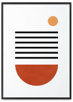 Plakat geometryczny boho styl w czarnej ramce 21x30 cm