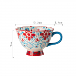 420ml Keraamiline Tass Tassid K&auml;sitsi Maalitud Lillemuster Retro Loov Kohvikruusid Latte Vee Restoran Kontor Pere S&otilde;ber 401-500ml