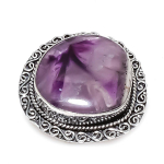 Natural Sage Amethyst Gemstone 925 Sterling Silver Jewelry Ring Size 8.5 k7e68