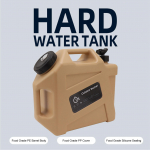 Veekonteiner 12L Suure mahutavusega joogivee hoiustamis&auml;mber ventiiliga telkimiseks khaki must