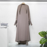 Moslemi Abaya &uuml;hes t&uuml;kis palvekleit kapuutsiga ja varrukatega naiste Jilbab islami r&otilde;ivad Dubai Saudi must r&uuml;&uuml; T&uuml;rgi tagasihoidlikkus One Size