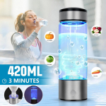 420 ml 3-minutiline kaasaskantav vesinikurikas veetassiga ionisaator/generaator Super Antioxidants ORP vesinikupudel, laetav