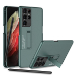 Samsung Galaxy S21 Ultra 5G jaoks GKK &Uuml;li&otilde;huke P&otilde;rutuskindel Telefoni&uuml;mbris Hoidiku ja Pliiatsipiludega ja Puutepliiatsiga For Samsung Galaxy S21 Ultra 5G roheline