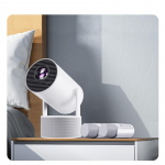 Projektor 4k Hy300pro Ktv Android 11.0 Lcd Nutikas 160 Ansi Luumenit Resolutsioon L&uuml;hifookusl&auml;&auml;ts Toetab Wifi6 & Bt5.0 360&deg; P&ouml;&ouml;ramine UK Plug must