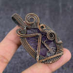Sage Amethyst Handmade Copper Wire Wrap Jewelry Pendant 2.80 y3s65