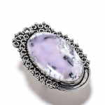 Dendrite Opal Handmade 925 Sterling Silver Jewelry Ring Size 9 k7h05
