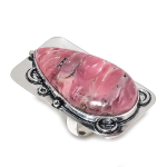 Rhodochrosite Handmade 925 Sterling Silver Jewelry Ring Size 7 u3i55