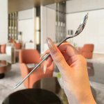 Roostevabast terasest lusikas Korea pika varrega lauan&otilde;ud paks segav j&auml;&auml;lusikas s&ouml;&ouml;gilusikas majapidamises kasutatav &otilde;htus&ouml;&ouml;gilusikas