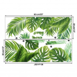 2tk Monstera lehtede seinakleebised veekindlad eemaldatavad dekoratiivsed kleebised elutoa magamistoa kaunistamiseks 30 x 90CM x 2pcs