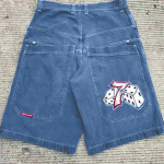 Unisex Y2K L&otilde;dvad L&uuml;hikesed P&uuml;ksid Vintage Ameerika Streetwear Tr&uuml;kitud Denim L&uuml;hikesed P&uuml;ksid 2000ndad Hip Hop Meestele Naistele Vabaaja Korvpalli L&uuml;hikesed P&uuml;ksid S