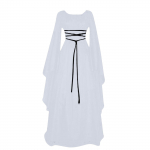 Naiste Halloweeni kost&uuml;&uuml;m Pikkade varrukatega &Uuml;mara kaelusega N&ouml;&ouml;ridega v&ouml;&ouml;koht Ebakorrap&auml;rased kleidid Keskaegne Retro Elegantne &Otilde;htukleit 2XL valge