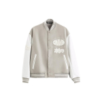 Zara Letter Stand Collar Single Breasted Long Sleeve Jacket Meeste jakid Valge 03918478251-33 M