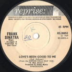 7-tolline plaat FRANK SINATRA - Love's Been Good To Me RS20852 Reprise Records 1969 UK Jazz Kasutatud