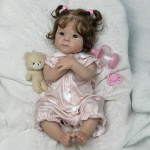 48cm Armsad Reborn Beebinukud Bettie Pehme Riidekeha Vasts&uuml;ndinud Beebinukk Realistlik K&auml;sitsi Valmistatud Juurdunud Lokkis Juuksed Simulatsioonnukud Lastele M&auml;ngukaaslase M&auml;nguasjad cloth body