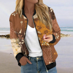 Naistele m&otilde;eldud jakid pikkade varrukatega, kerge lukuga, k&auml;rbitud tr&uuml;kiga &uuml;ler&otilde;ivad vabaaja taskutega tepitud jakid XXL