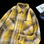 S&uuml;gis ja Talv Hongkongi Stiilis S&auml;rk Lahtine Mantel Lihvimine Pikkade Varrukatega Langetatud &Otilde;lajoonega S&auml;rk Mitmek&uuml;lgne Ruuduline Jakk 3XL