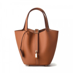 K&otilde;rgekvaliteedilisest nahast suure mahutavusega naiste &auml;mbrikujuline crossbody kott - Pruudi, emme, k&auml;ekott 17x18x18 cm kuldpruun v&auml;rv