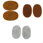 3 Pairs of Soft Elbow And Knee Patches to Sew , Oval for Application