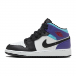 Air Jordan 1 Mid GS Aqua Laste tossud Valge Court-Purple Tropical-Twist DQ8423-154 37.5