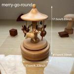 Suvila Aed Loss Auto Woodgrain L&otilde;petus Muusikaline Kujuke Puidust Loominguline Muusikakast Karussell Puidust rong S&uuml;nnip&auml;evakingid