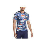Nike Hollandi Akadeemia Professionaalne Kamuflaaž Vabaaja Pullover L&uuml;hikeste Varrukatega T-s&auml;rk Meeste Topid Sinine Valge FJ2732-492 XL