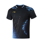 Li Ning lauatennise seeria v&otilde;istluse kiiresti kuivav antibakteriaalne spordi l&uuml;hikeste varrukatega T-s&auml;rk Unisex topid Must AAYU201-2 XXL