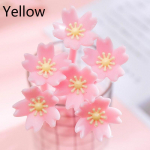 10 tk Silikoonist Roosa Loominguline Armas Kirsi&otilde;itega Lill Kirjatarbed Kontor Koolitarbed Kingitus Simulatsioon Geelpliiatsid kollane