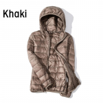 Naiste s&uuml;gisene valge pardi sulejope tuulekindel kapuutsiga soe vabaaja talvine M-5XL 5XL khaki