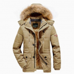 Meeste vabaaja jope Meeste talveparkid karusnahast kraavi paks mantel Tuulekindel soojendusega jakid puuvillased soojad mantlid meestele 6XL