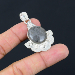 &Uuml;mar naturaalne must rutiil 925 sterlingh&otilde;be Abikaasa K&auml;sit&ouml;&ouml;line Boho Ripats Ehted