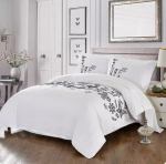 60ndate tikanditega puuvillasatiinist voodipesukomplekt - neli osa Single Duvet Cover 2.1x2.4 (Fits 190x220 Duvet)