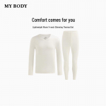 Mybody Men's V-Neck Light Warm Thermal Underwear Set 2XL