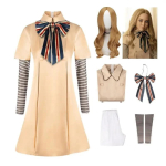 MEGANi Cosplay Kleit Lastele T&uuml;drukutele Naistele AI Nukk Robotid Megan Kleit &Uuml;likond MEGAN T&uuml;drukute ja T&auml;iskasvanute Cosplay Halloweeni Kost&uuml;&uuml;m L beige