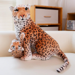 L&otilde;bus simulatsioon ema-lapse pl&uuml;&uuml;sist nukk elutruu Leopard Tiiger L&otilde;vi Palus m&auml;nguasi kodukaunistamise kingitus poistele, t&uuml;drukutele about 45cm