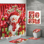 4TK Du&scaron;ikardinakomplektid Du&scaron;ikardina ja Vaipadega WC-kaane Vaip U-kujuline Matt ja Vannimatt Vannitoakomplekt 12 Konksuga One Size